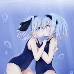 This is a pixiv picture whose title is 水中キス妖夢ちゃん.