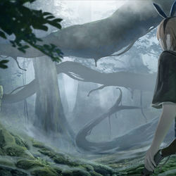This is a pixiv picture whose title is in the Mist.