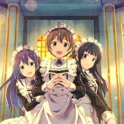 This is a pixiv picture whose title is 三姉妹カフェ.