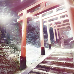 This is a pixiv picture whose title is 階段鳥居.