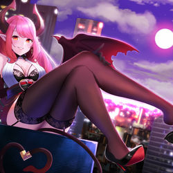 This is a pixiv picture whose title is バーチャルサキュバス　夢魔ぺろり.