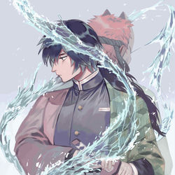 This is a pixiv picture whose title is 水之呼吸.
