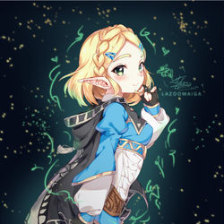 This is a pixiv picture whose title is New breath of zelda 💙🍃.