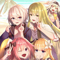 This is a pixiv picture whose title is 水着ちゃんくん組.