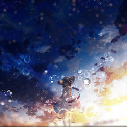This is a pixiv picture whose title is 茜空.