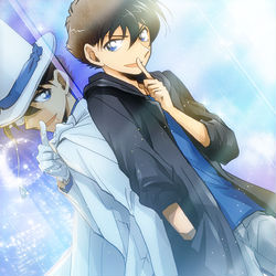 This is a pixiv picture whose title is KID・快斗生誕祝いと高校生探偵絵まとめ.