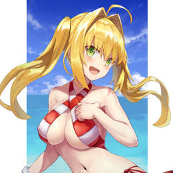 This is a pixiv picture whose title is 水着ネロ.
