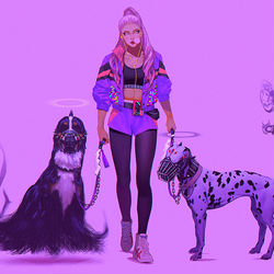 This is a pixiv picture whose title is 霊犬.