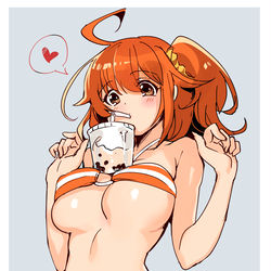 This is a pixiv picture whose title is タピオカチャレンジぐだ子ちゃん（修正版）.