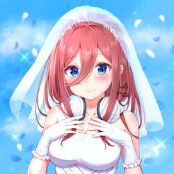 This is a pixiv picture whose title is ウェディング三玖.