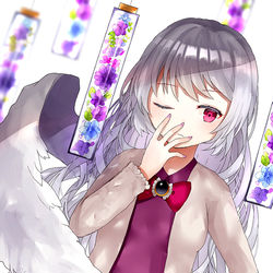 This is a pixiv picture whose title is 長髪サグメ.