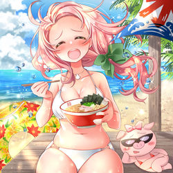 This is a pixiv picture whose title is 海の家でラーメン.