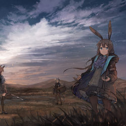 This is a pixiv picture whose title is 黄昏.