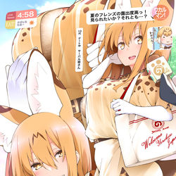 This is a pixiv picture whose title is サーバル姉さんも世界平和へのために○○を露出……!（ニュース的）.