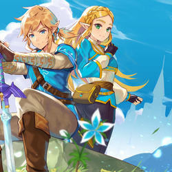 This is a pixiv picture whose title is リンクとゼルダ.