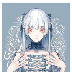 This is a pixiv picture whose title is チャイナボタン風コルセットピアス.