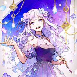 This is a pixiv picture whose title is 梅雨色ドレス.