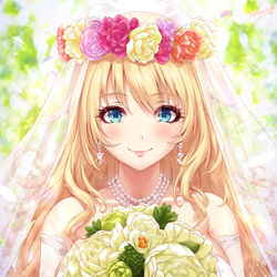 This is a pixiv picture whose title is 花嫁愛宕.