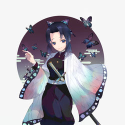 This is a pixiv picture whose title is 胡蝶しのぶ.