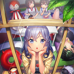 This is a pixiv picture whose title is 雨やまないかなぁ.