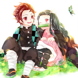 This is a pixiv picture whose title is 竈門兄妹.