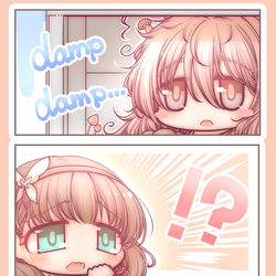 This is a pixiv picture whose title is 机の下のお姉さん.