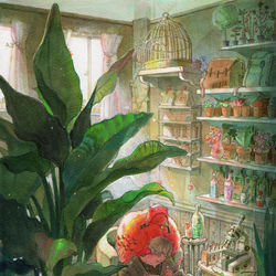 This is a pixiv picture whose title is 植物学者と相棒.