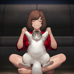 This is a pixiv picture whose title is 괭이.