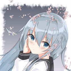 This is a pixiv picture whose title is 夜桜.