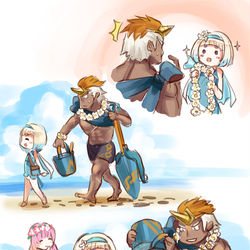 This is a pixiv picture whose title is 仲良しの２人の夏.
