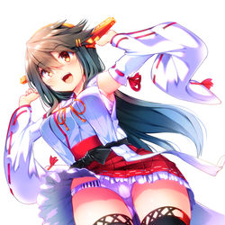 This is a pixiv picture whose title is 榛名、今日はいつもと違うところがあります！！.
