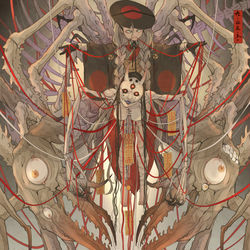 This is a pixiv picture whose title is 傀 儡 師 -根の国底の果て-.