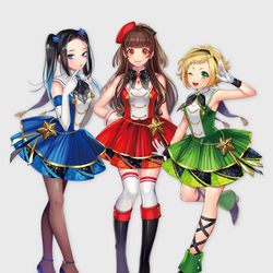 This is a pixiv picture whose title is 「ヴィヴィアン」「アイ」「ララァ」.