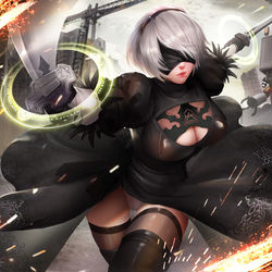 This is a pixiv picture whose title is 2B.