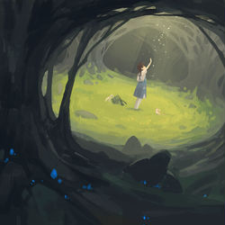 This is a pixiv picture whose title is 森の中.