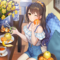 This is a pixiv picture whose title is 🍊✂️🍊.