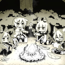 This is a pixiv picture whose title is 野営中.