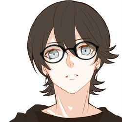 This is a pixiv picture whose title is 堀川さんと眼鏡.