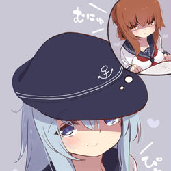 This is a pixiv picture whose title is 電ちゃんの真似する響ちゃん.