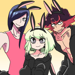 This is a pixiv picture whose title is マッドバニーちゃんズ.