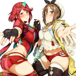 This is a pixiv picture whose title is ふとももホットパンツの魔力.