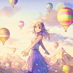 This is a pixiv picture whose title is 夜明けのパレード.