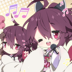 This is a pixiv picture whose title is ■支援絵（双子きりたんがインディーズ系スマホアプリで遊ぶだけ）.