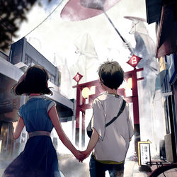 This is a pixiv picture whose title is 夏の記憶は君の隣.