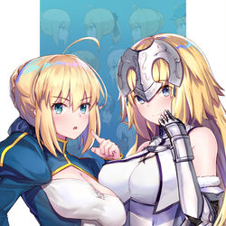 This is a pixiv picture whose title is アルトリア顔+C96告知.