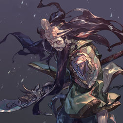 This is a pixiv picture whose title is 『戦国大戦TCG双』関羽.