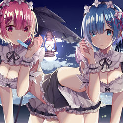 This is a pixiv picture whose title is 夜の海.