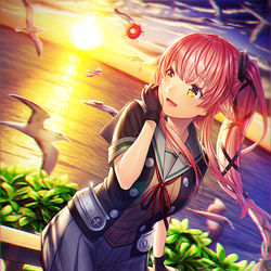 This is a pixiv picture whose title is 夕日があんなに…綺麗.