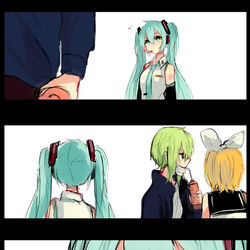 This is a pixiv picture whose title is GUMIKU GUMI x 初音ミク log8 (中国語注意 ).