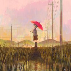 This is a pixiv picture whose title is 梅雨.